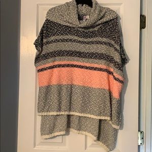 Striped poncho sweater